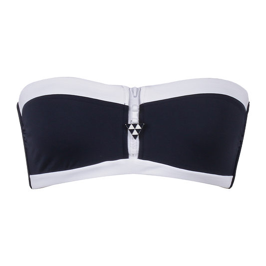 Seafolly Navy Block Party Bandeau Bustier