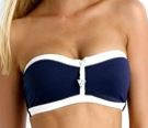 Seafolly Navy Block Party Bandeau Bustier