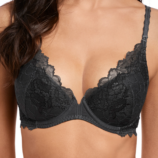 wacoal-black-lace-perfection-plunge-push-up-bra